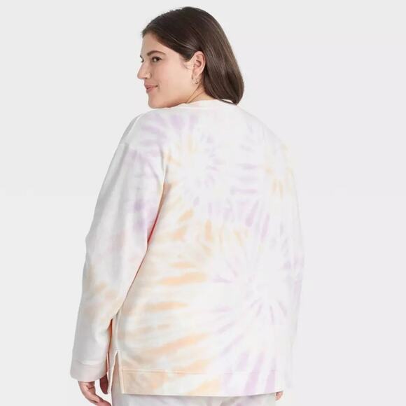 Ava & Viv Women's Plus Size Tie-Dye Sweatshirt NWT Sz 1X - Picture 2 of 2